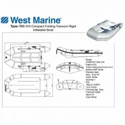 WEST MARINE Inflatable Boats RIB-310 Compact Folding Transom Rigid Inflatable Boat -Deals boats Store 14460885 4 1500.09062020110011