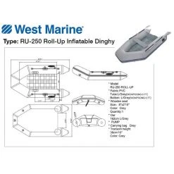 WEST MARINE Inflatable Boats RU-250 Roll-Up Inflatable Dinghy -Deals boats Store 17981143 3 1500.26072019033036