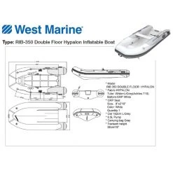 WEST MARINE Inflatable Boats RIB-350 Double Floor Hypalon Inflatable Boat -Deals boats Store 19776814 3 1500.25092019110037