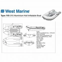 WEST MARINE Inflatable Boats RIB-310 Aluminum Hull Hypalon Inflatable Boat -Deals boats Store 19776848 9 1500.25092019110108