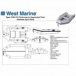 WEST MARINE Inflatable Boats PSB-310 Performance PVC Aluminum Floor Inflatable Sport Boat -Deals boats Store 19776863 4 1500.25092019110129